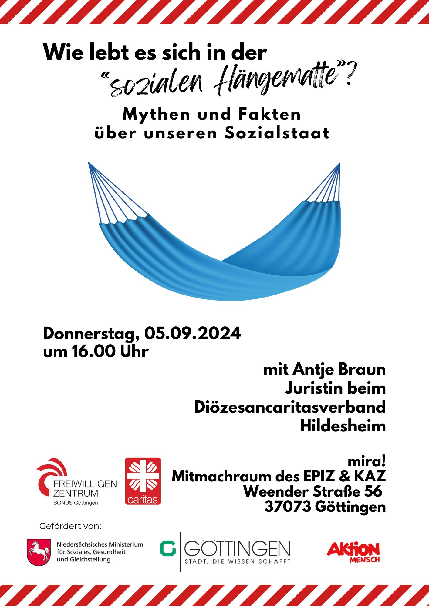 Plakat: Wie lebt es sich in der „sozialen Hängematte“?